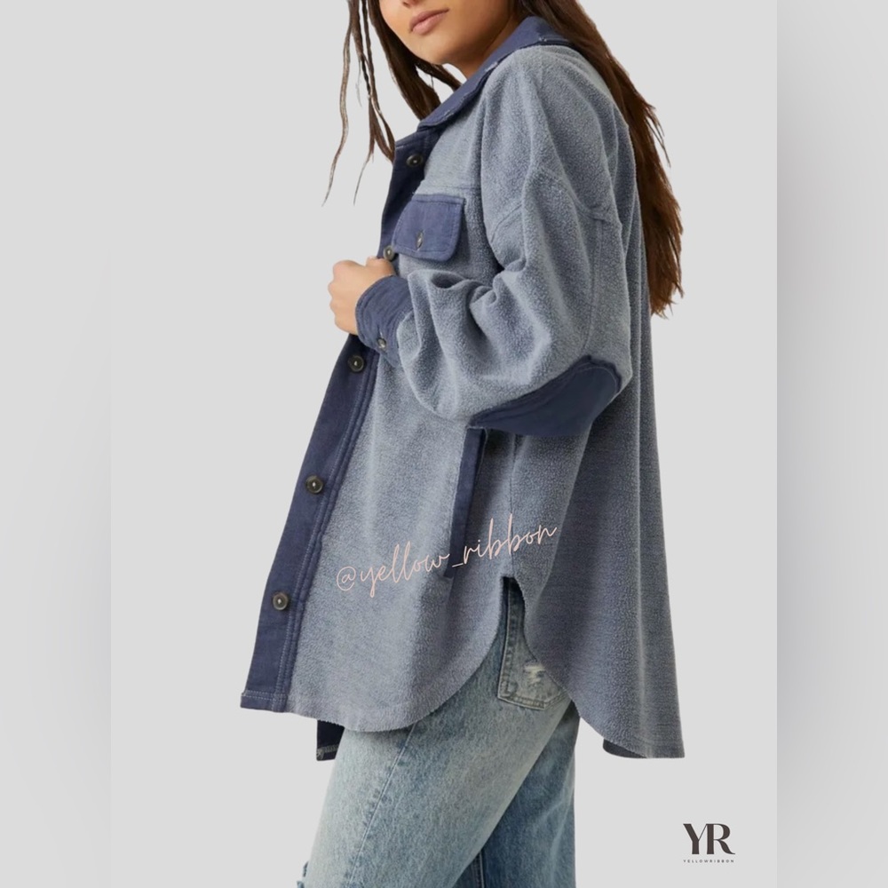 🆕 FREE PEOPLE Ruby Shacket | Navy - Picture 4 of 5